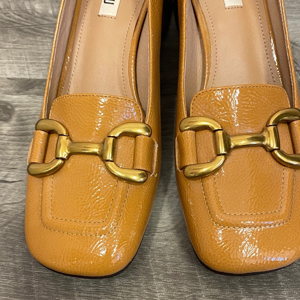 Women's Tan Block Heel Loafers - Picture 4 of 6